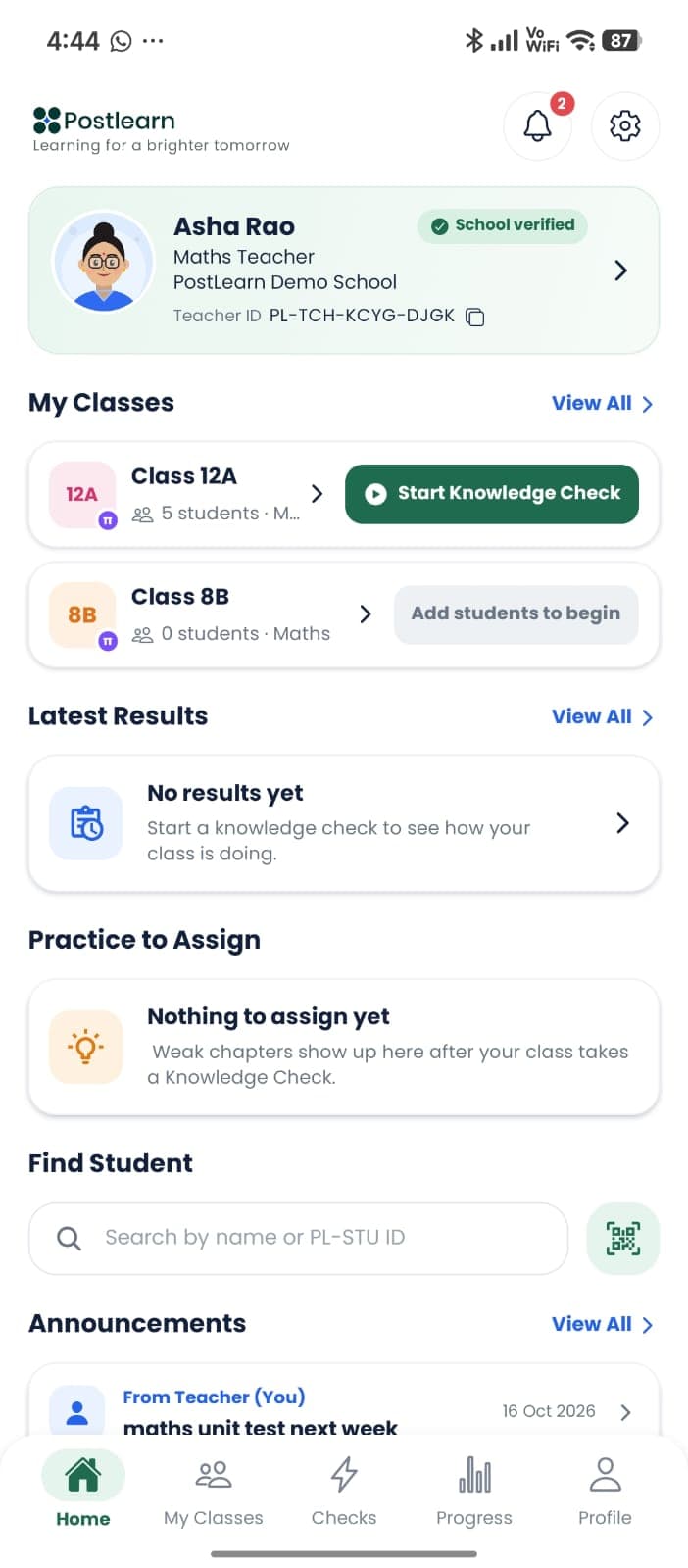 Teacher Homepage